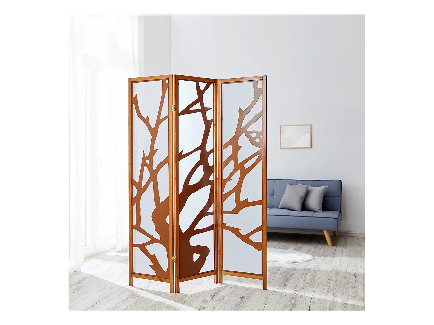 Séparateur de pièce 130,5x2,2x175 cm marron