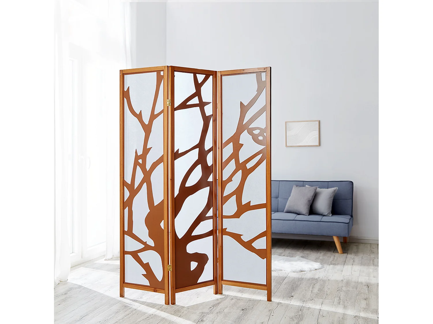 Separador de ambiente 130,5x2,2x175 cm marrón