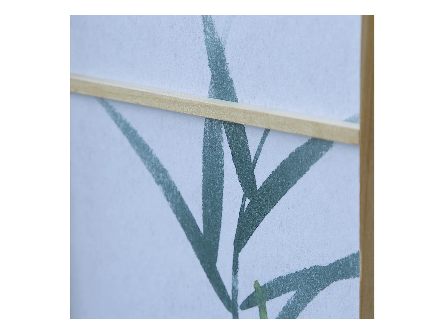 Paravent 176x2,2x175 cm bois blanc motif bambou