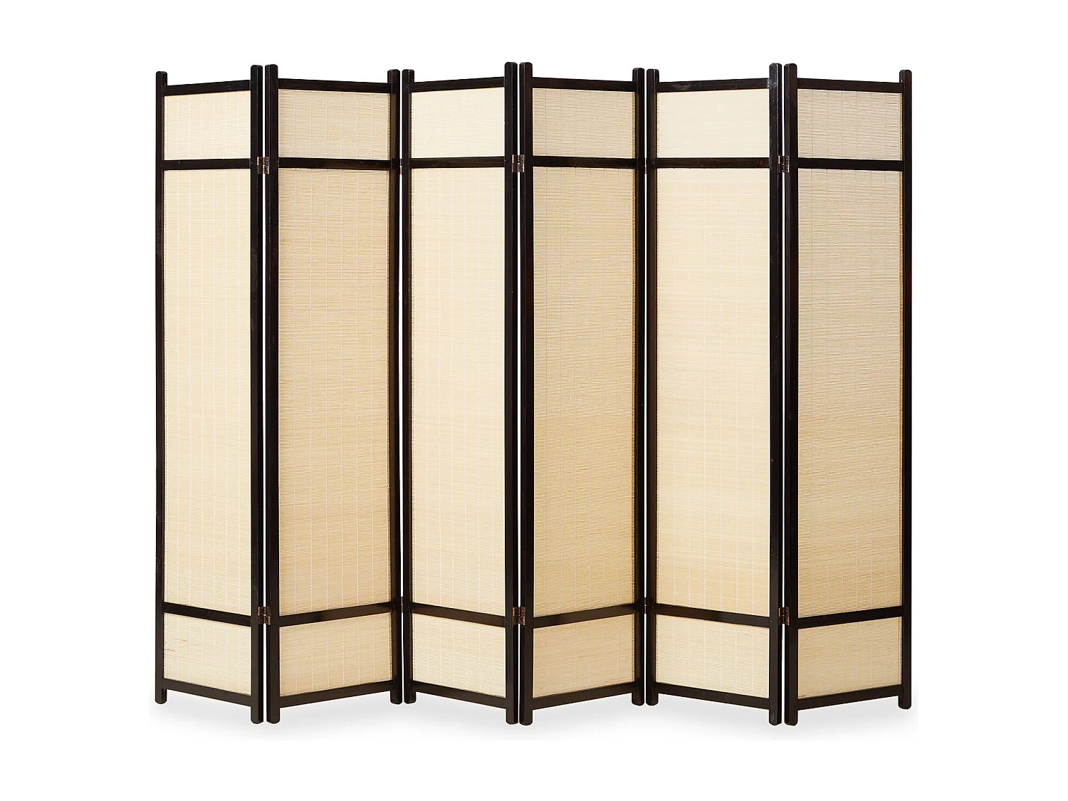 Kamerscheider 175x264x2,2 cm zwart natuurlijk Shoji