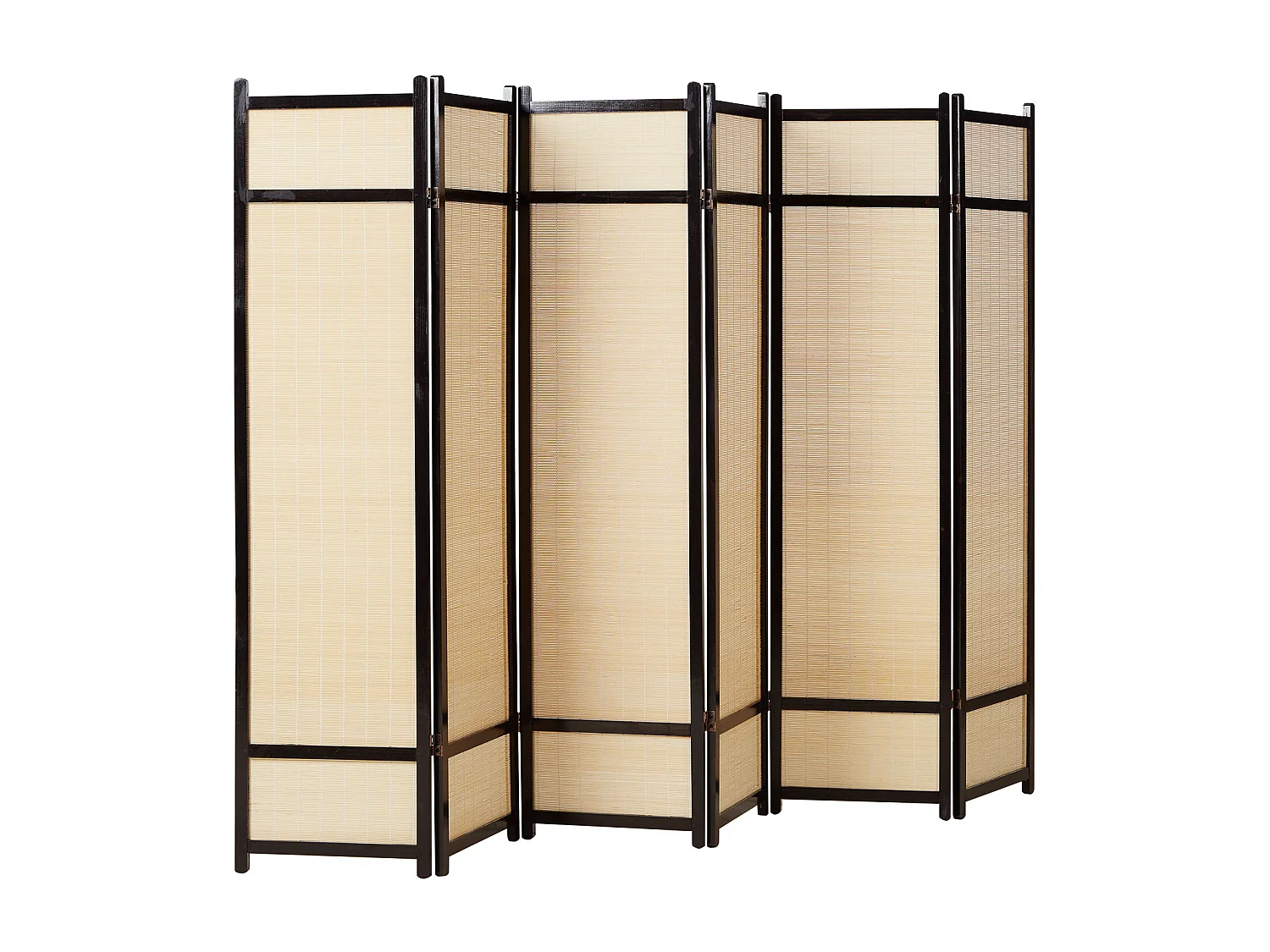 Kamerscheider 175x264x2,2 cm zwart natuurlijk Shoji