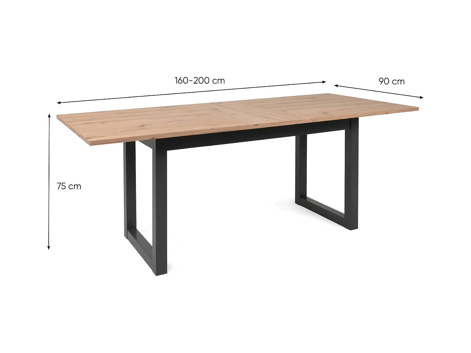 Table à manger 160x90x75 cm naturel anthracite