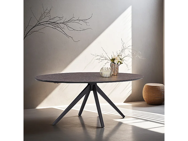 Mesa de Jantar 200x95x76 cm Castanho Estilo Industrial