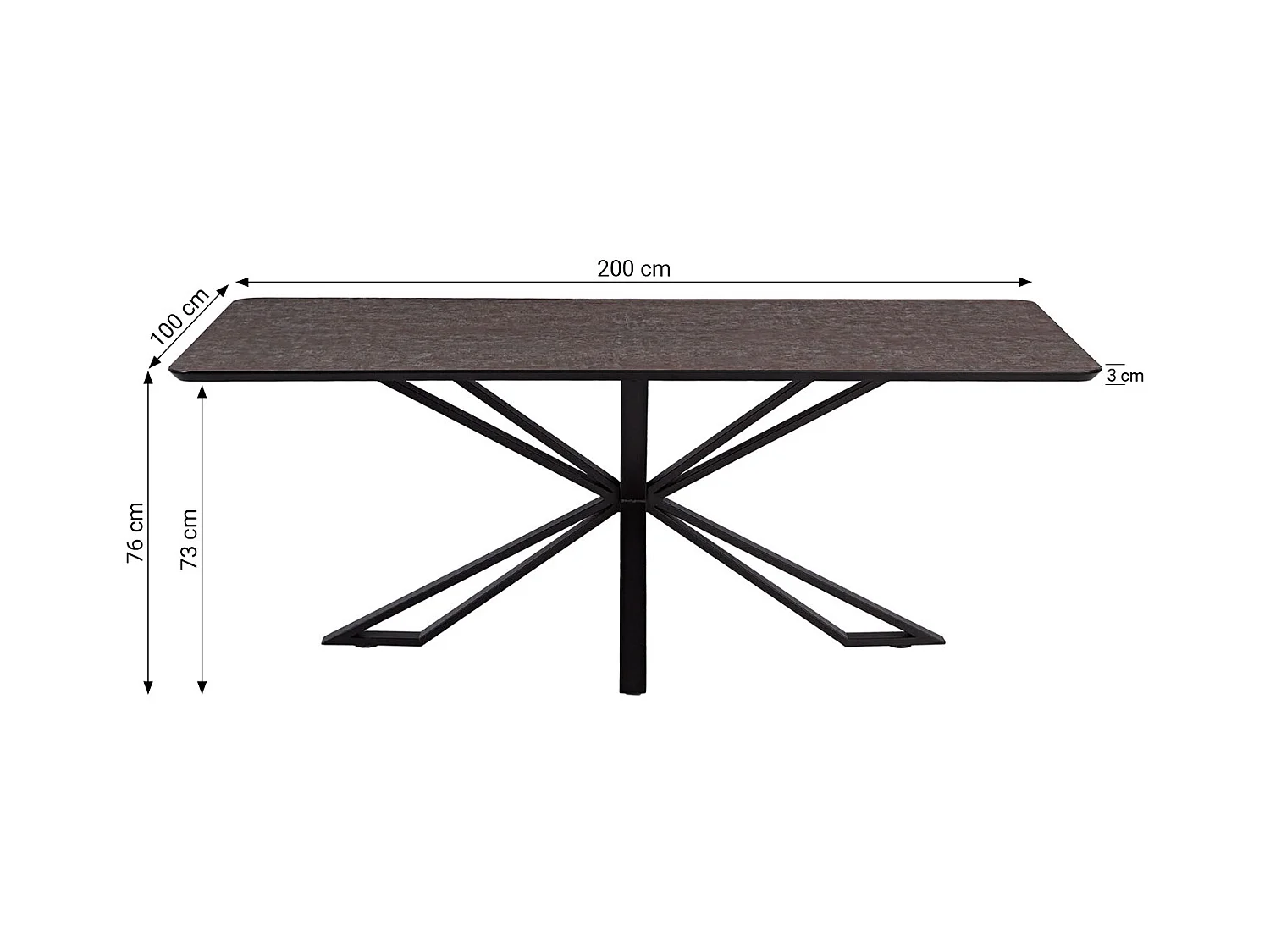 Esstisch 200x100 cm Braun Industrieller Look