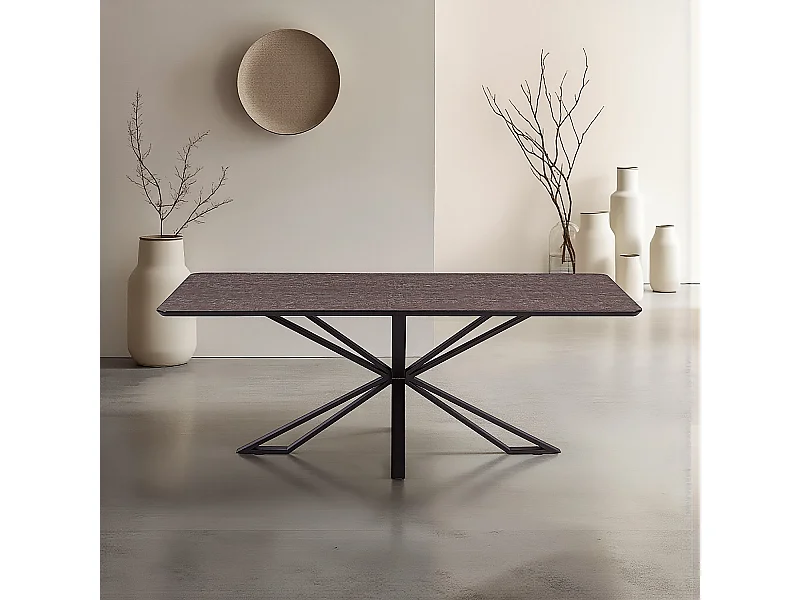 Tavolo da pranzo 200x100 cm Marrone Stile Industriale