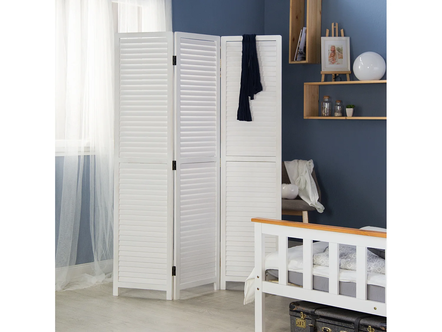 Kamerscheider 120x2x170 cm wit Paravent