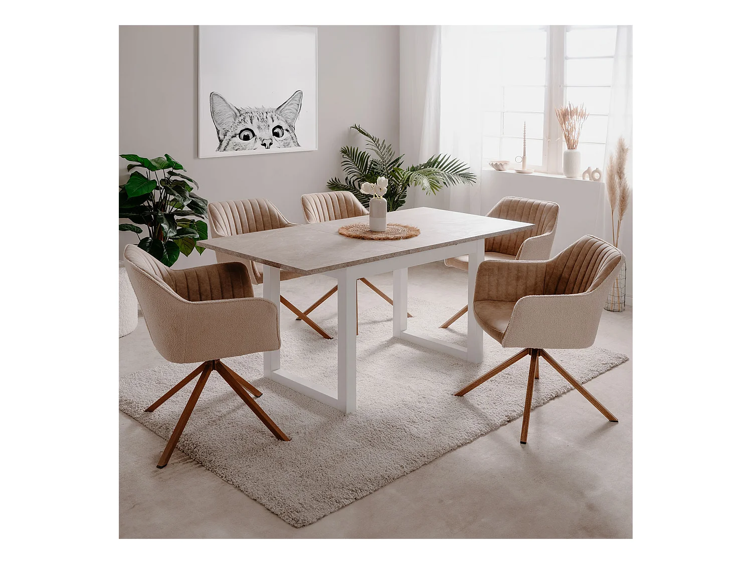 Esstisch 120x80x75 cm weißer Sandstein