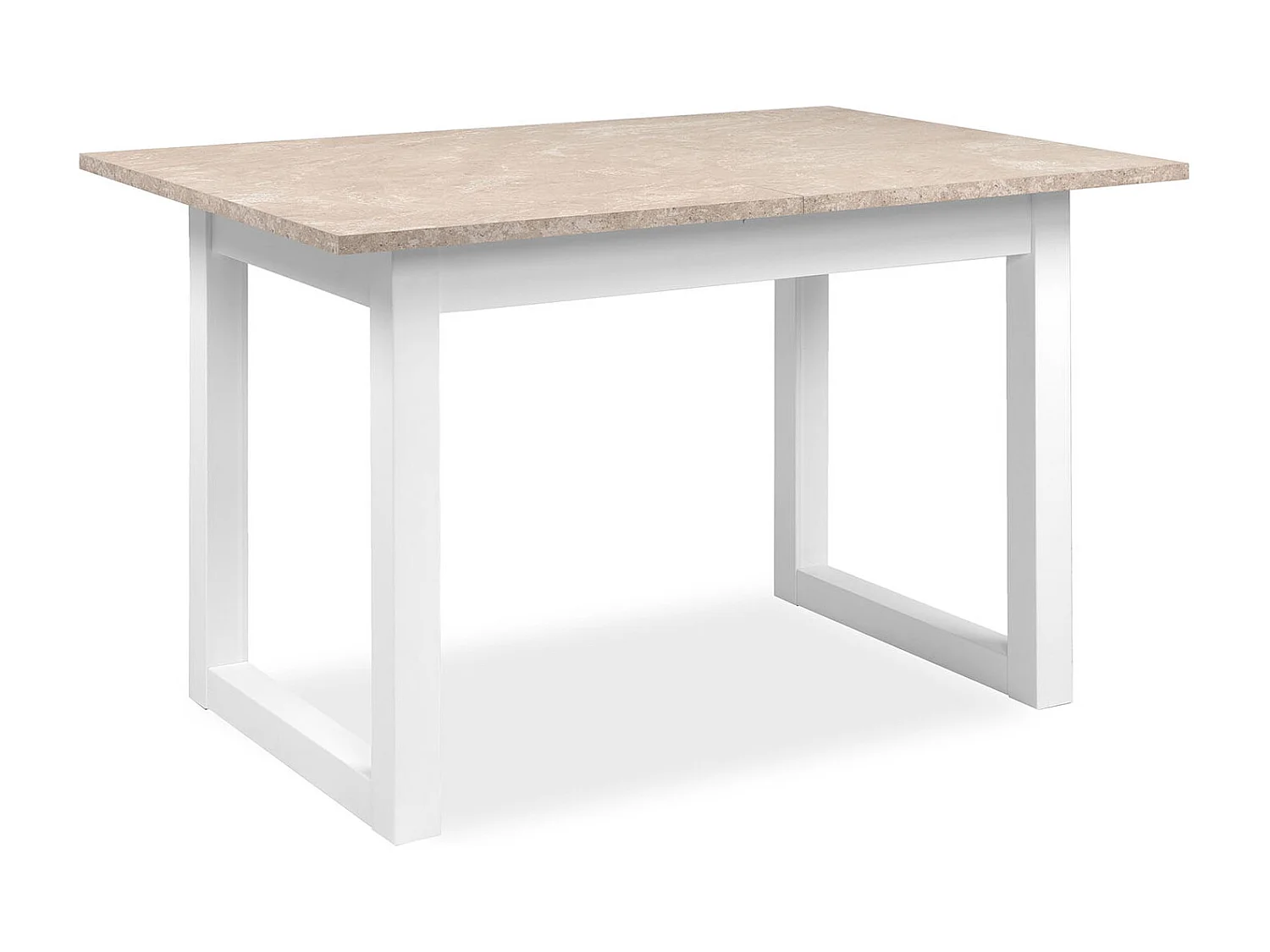 Table à manger 120x80x75 cm, grès blanc