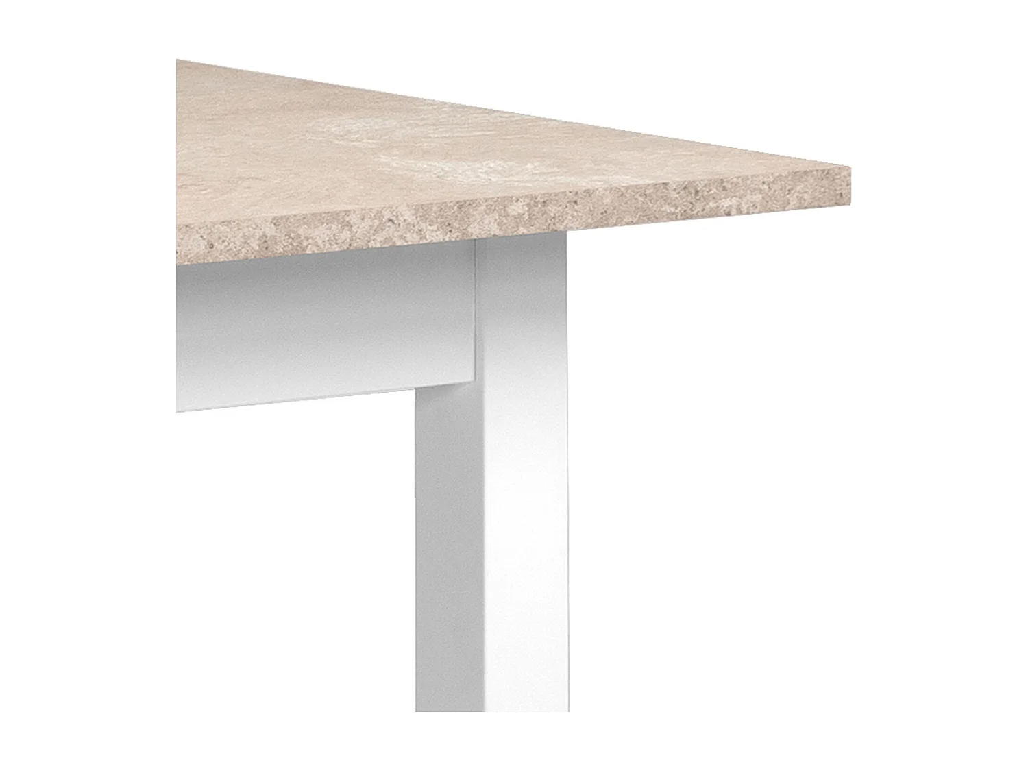 Table à manger 120x80x75 cm, grès blanc