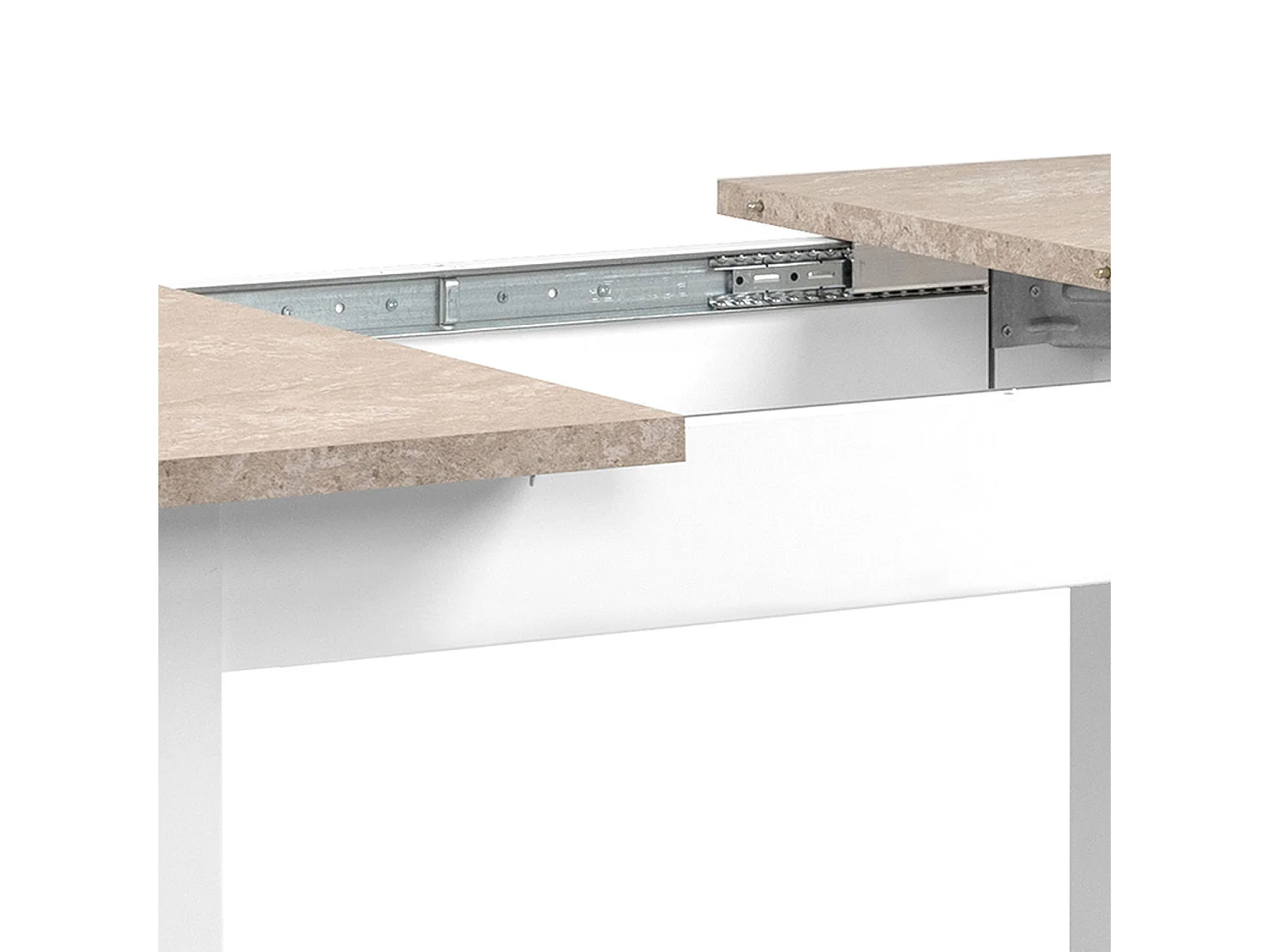 Table à manger 120x80x75 cm, grès blanc