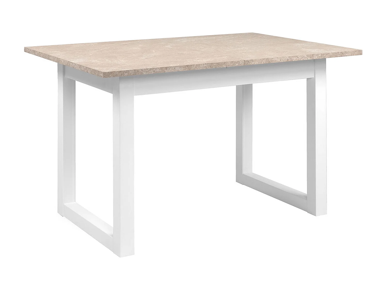Table à manger 120x80x75 cm, grès blanc