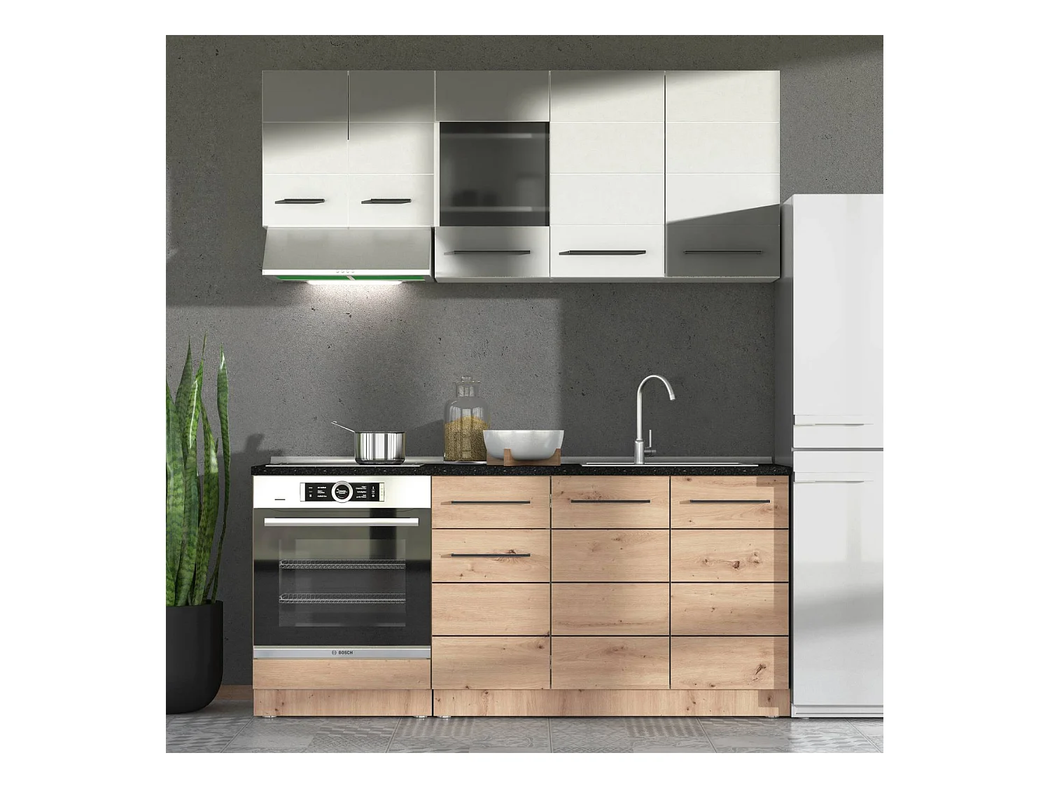 Unité de cuisine 180 cm Blanc