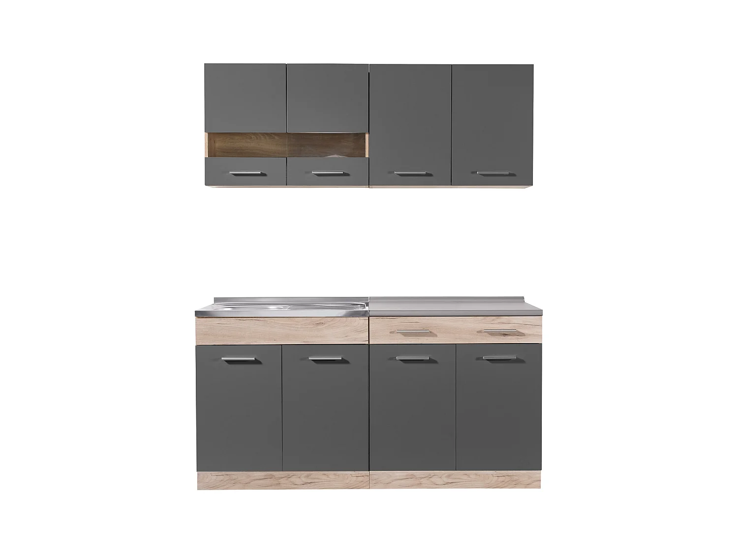 Meuble de cuisine 160x84x60 cm gris