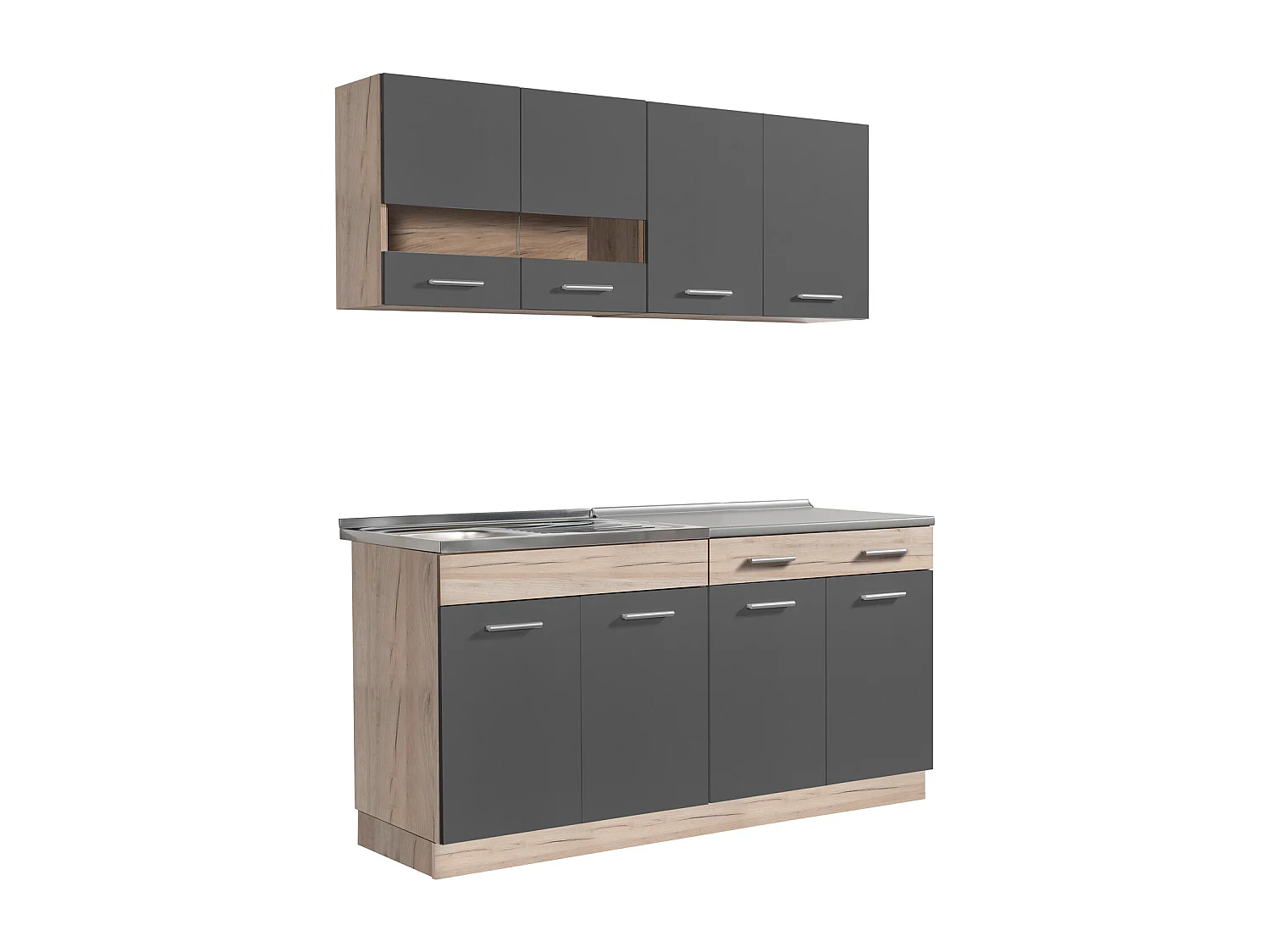 Küchenschrank 160x84x60 cm grau