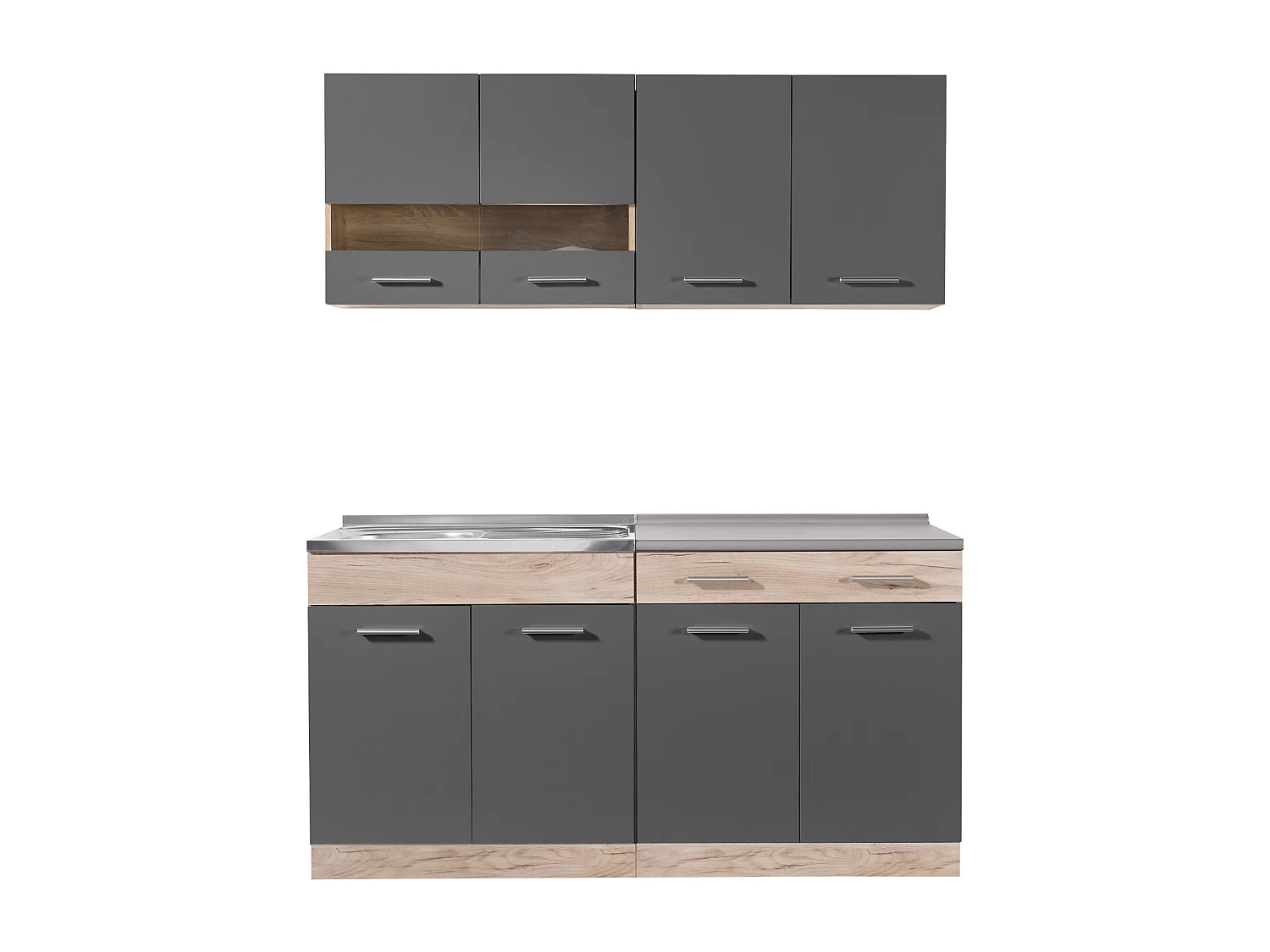 Küchenschrank 160x84x60 cm grau