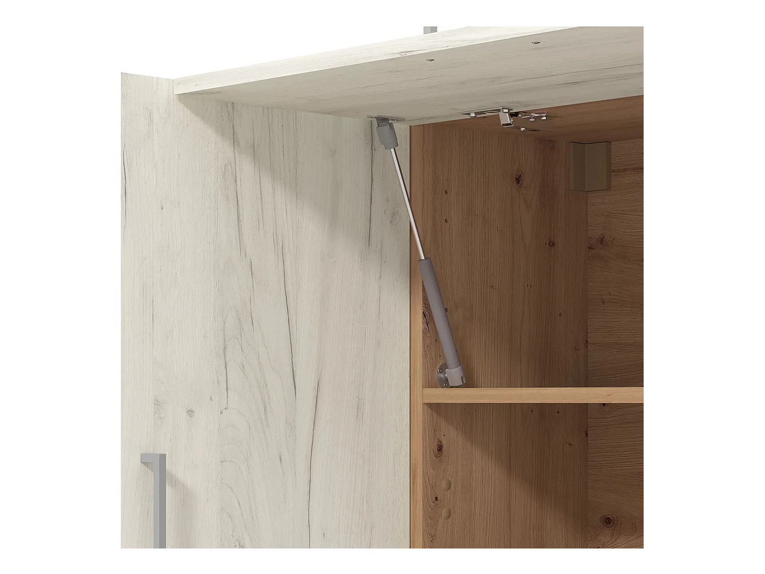 Armoire de Cuisine 200x85.5x60 cm Blanc et Chêne