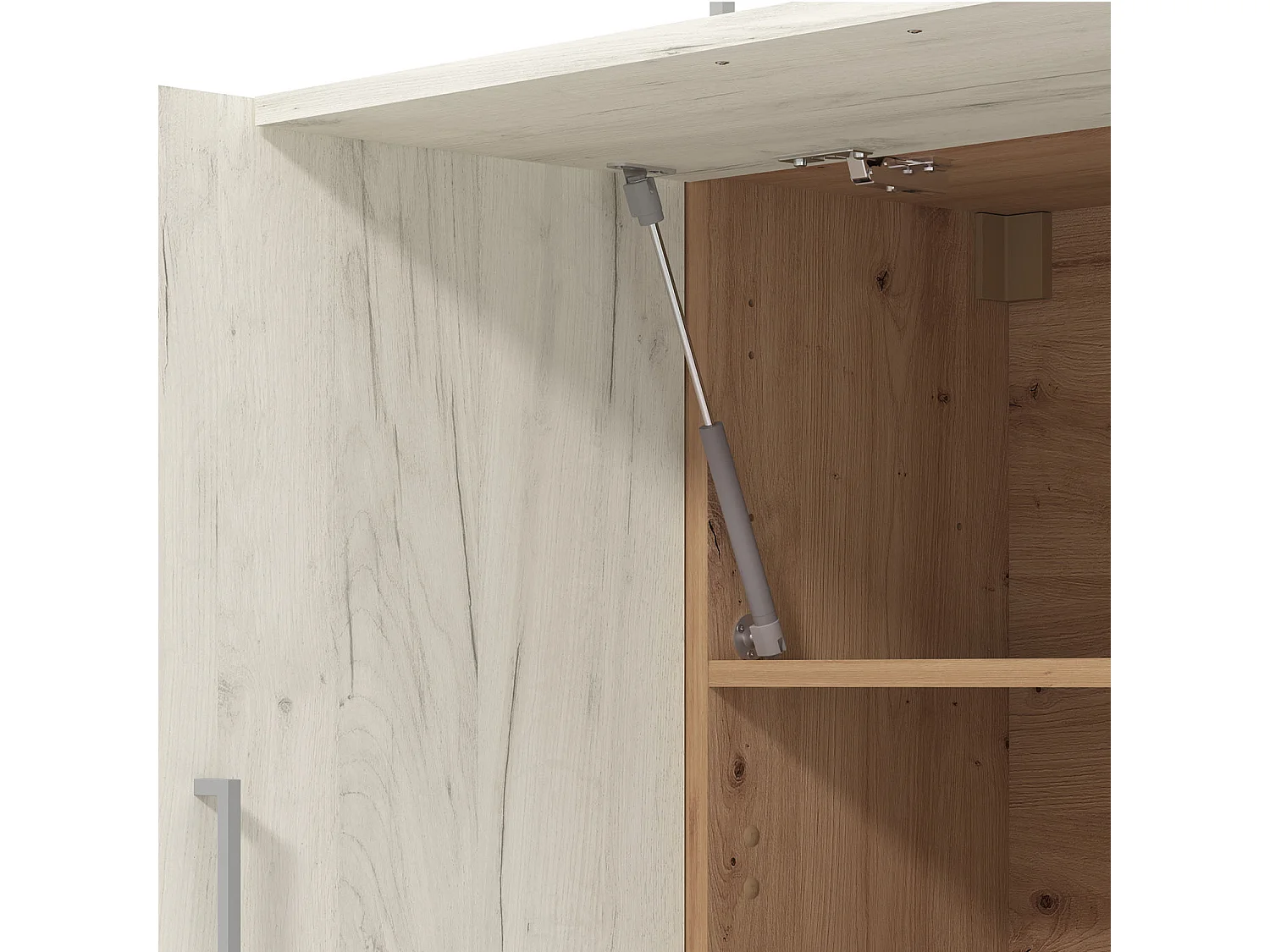 Küchenschrank 200x85,5x60 cm Weiß und Eiche