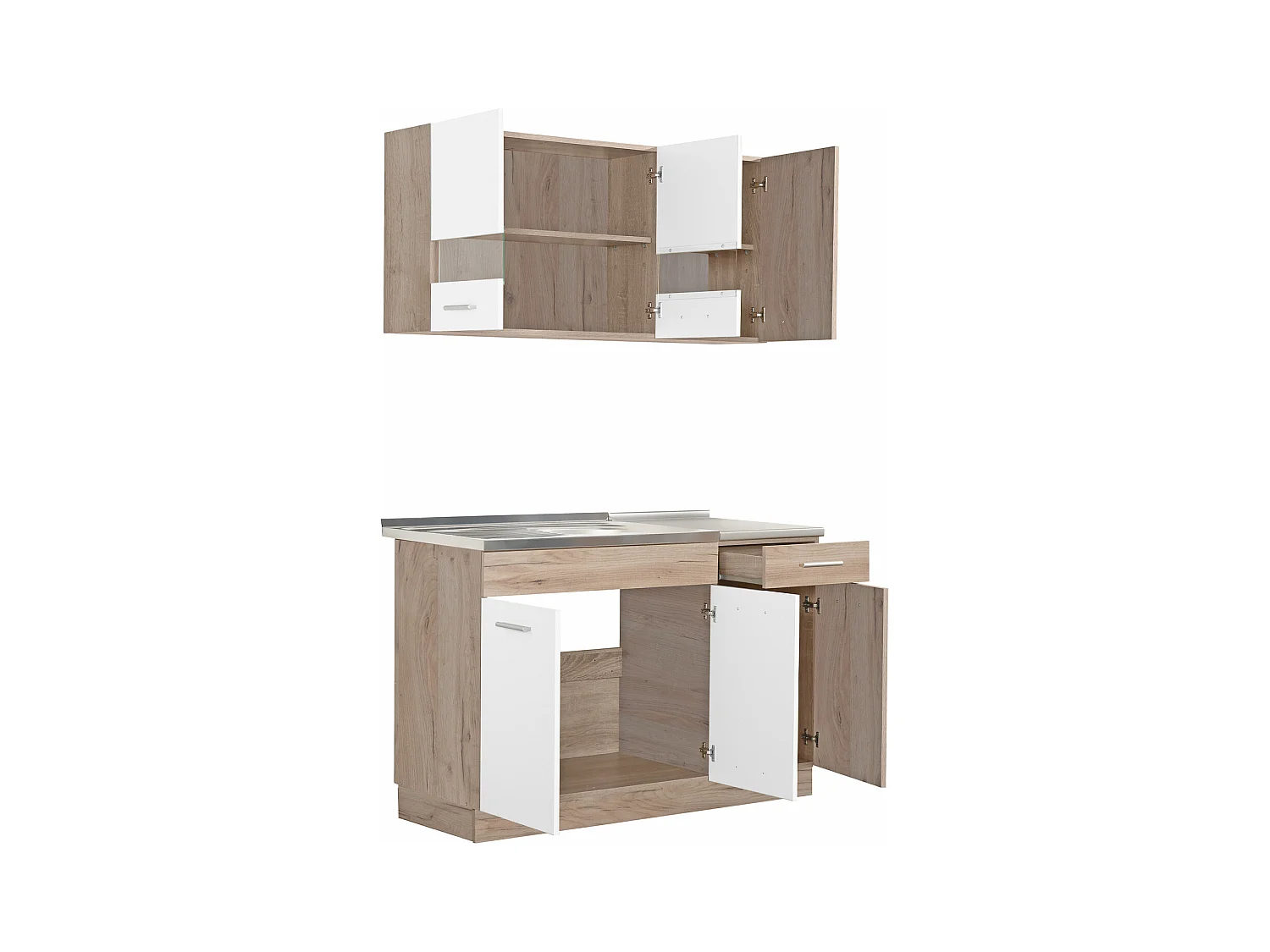 Meuble de cuisine 120x84x60 cm Blanc Cuisine Moderne