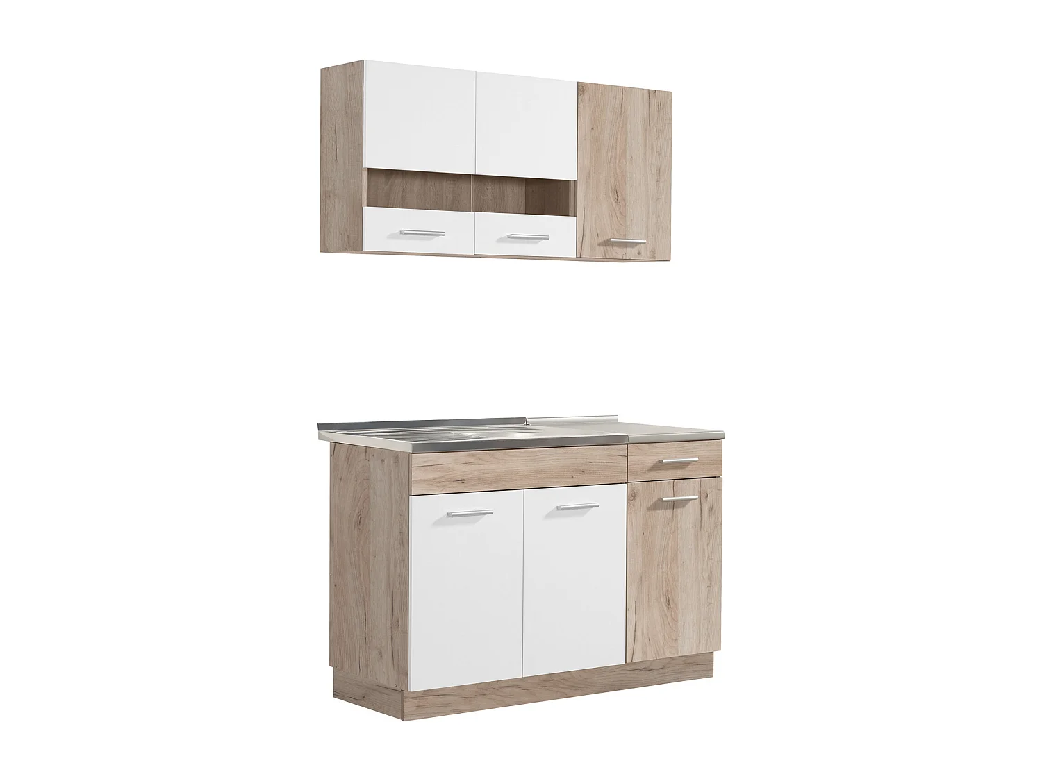 Meuble de cuisine 120x84x60 cm Blanc Cuisine Moderne