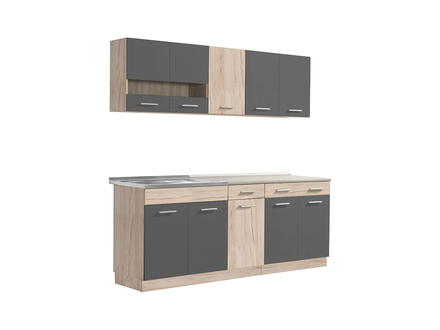 Armoire de cuisine 200x84x60 cm Gris