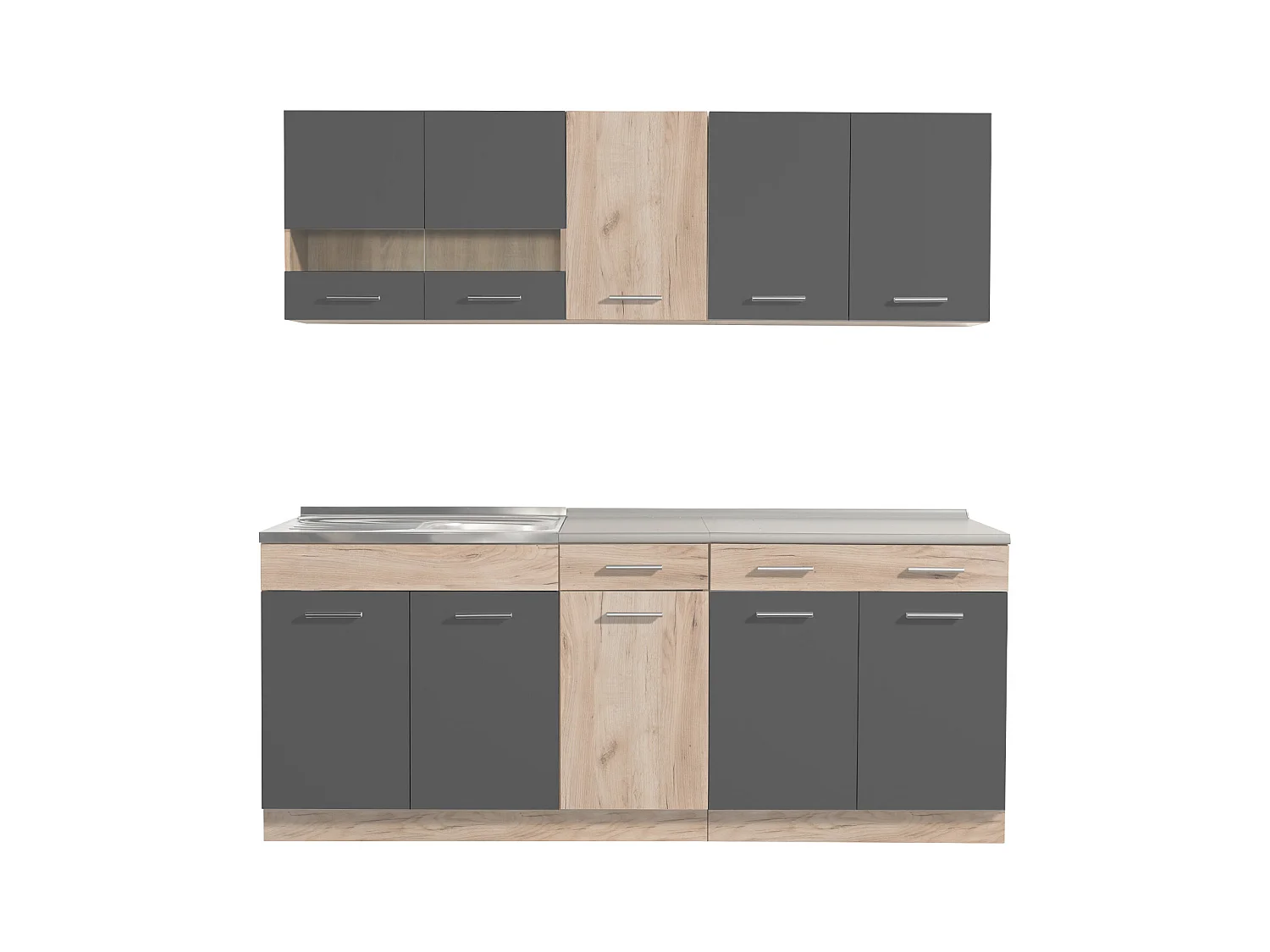 Armoire de cuisine 200x84x60 cm Gris