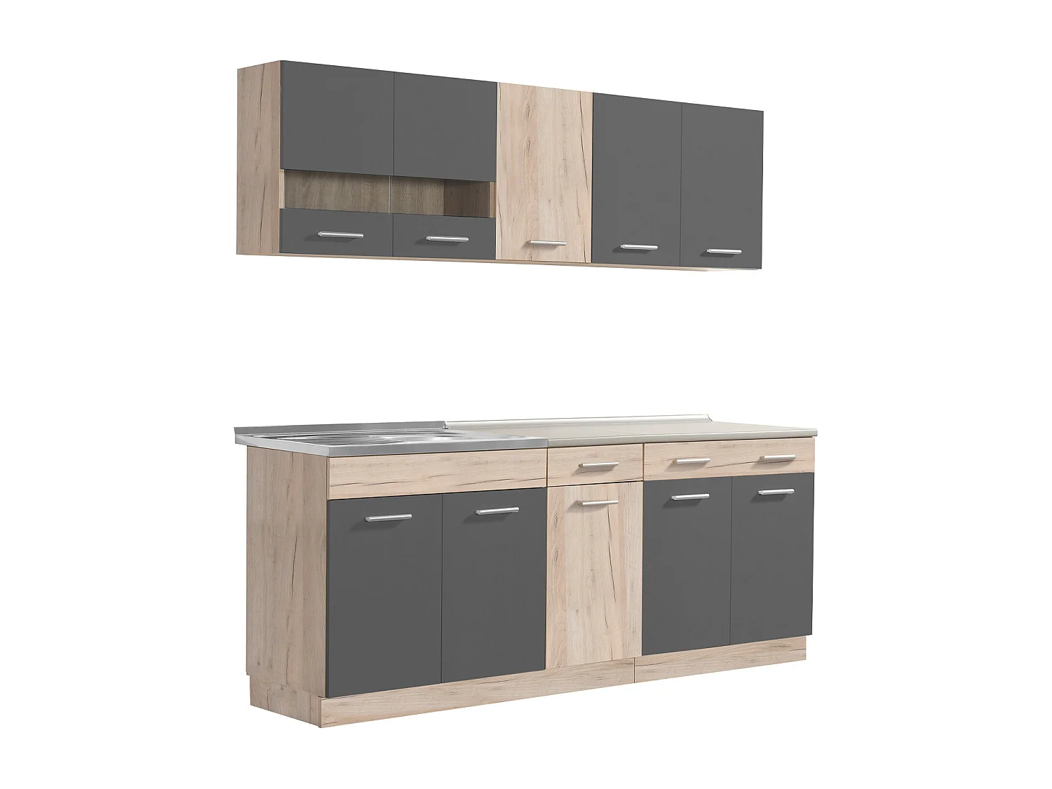 Küchenschrank 200x84x60 cm Grau