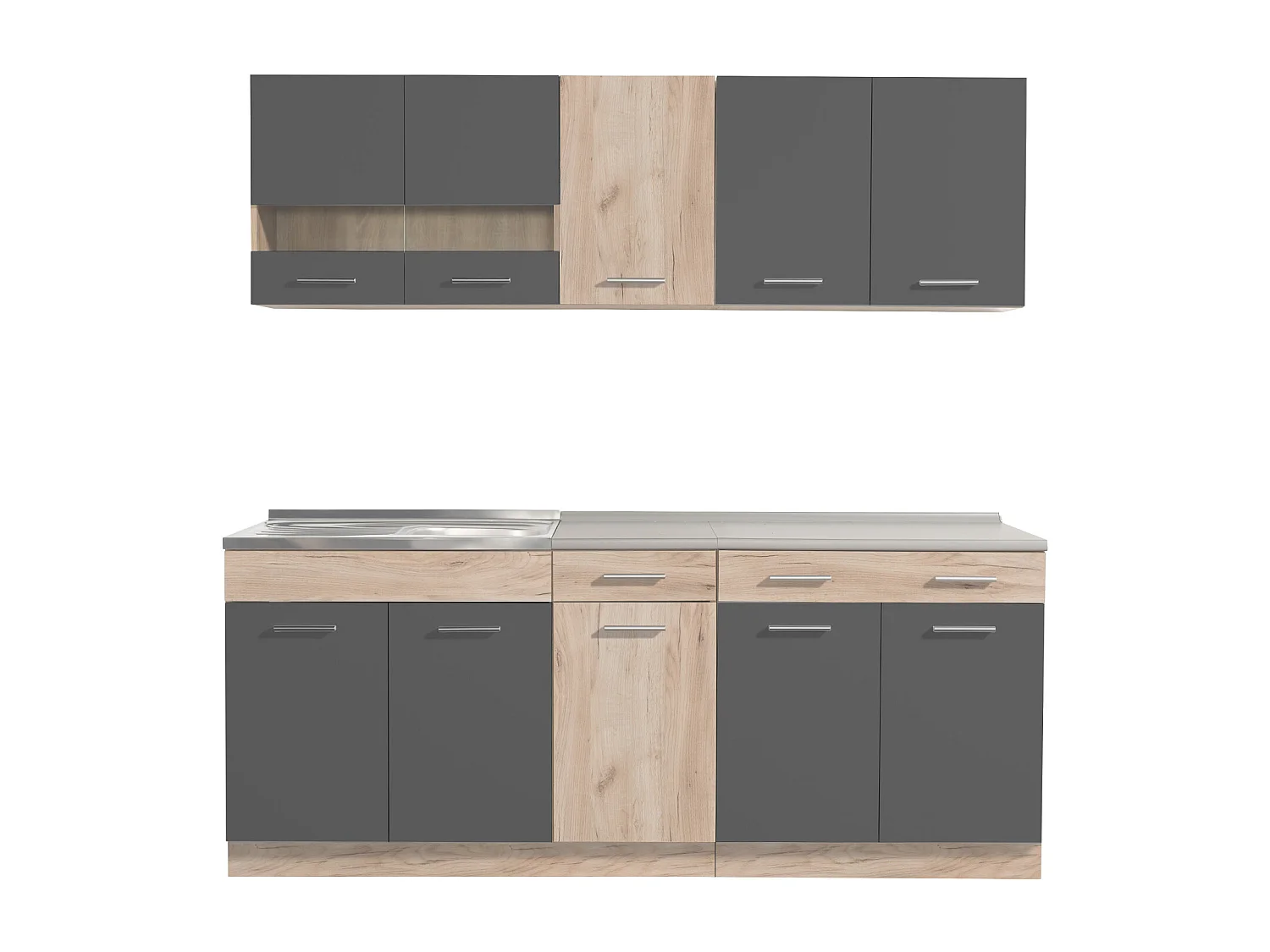 Küchenschrank 200x84x60 cm Grau