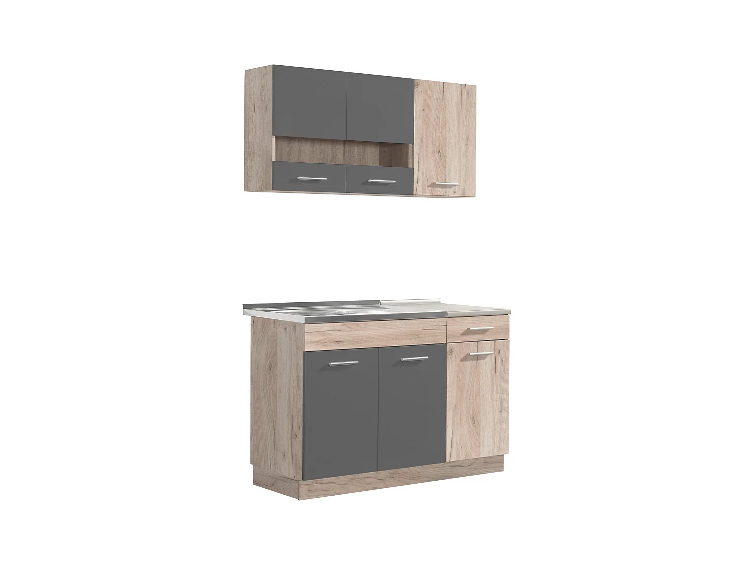 Meuble de cuisine 120x84x60 cm gris