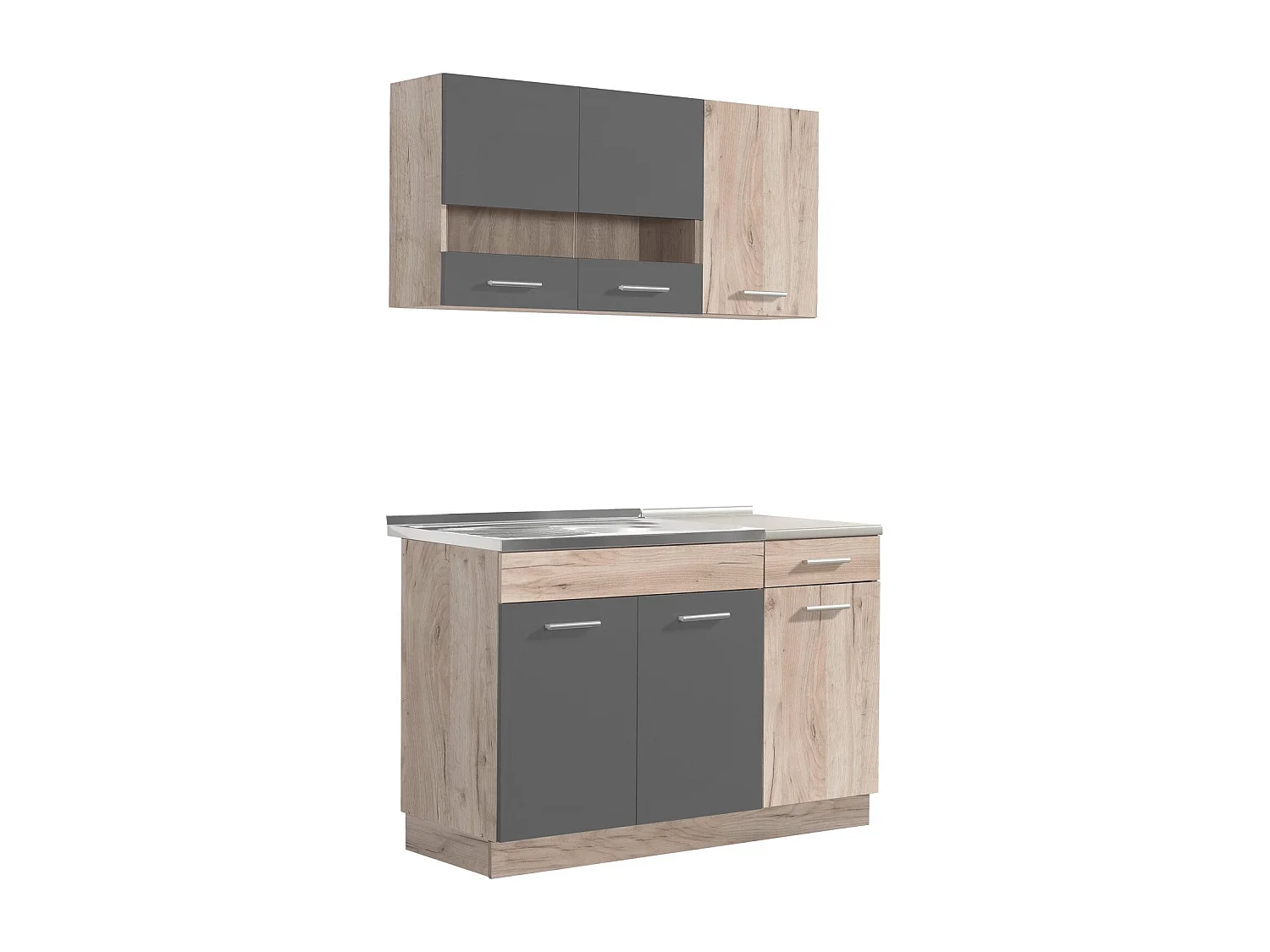 Meuble de cuisine 120x84x60 cm gris