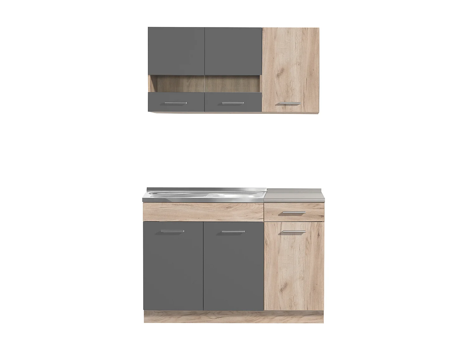 Meuble de cuisine 120x84x60 cm gris