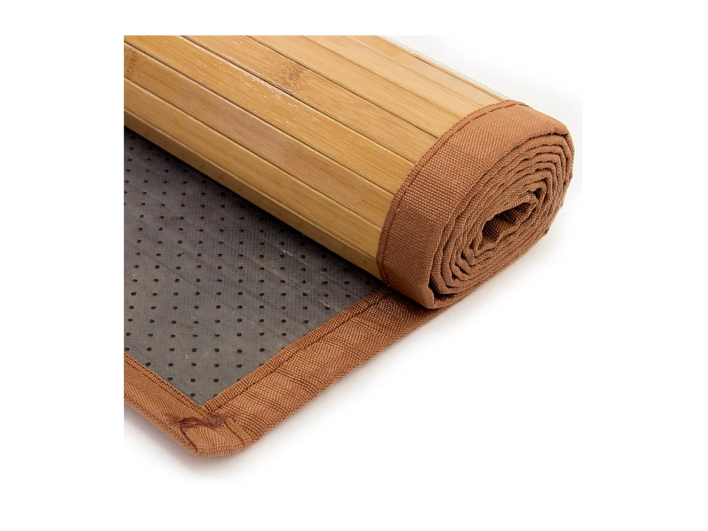 Teppich 60x300 cm braun Bambus