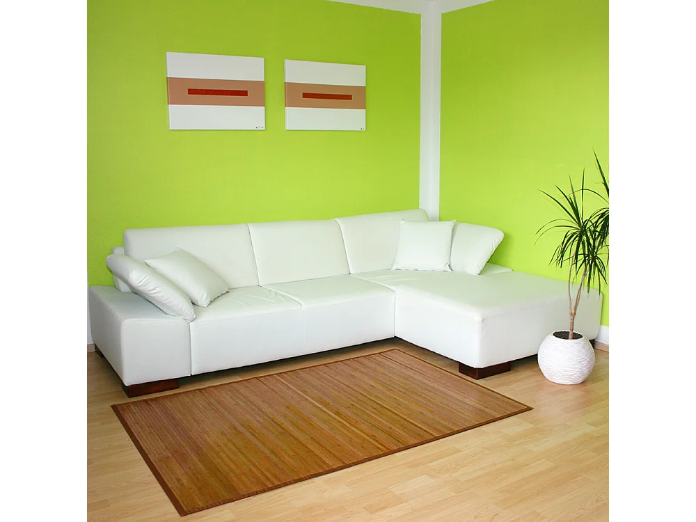 Tapis 80x200 cm bambou marron