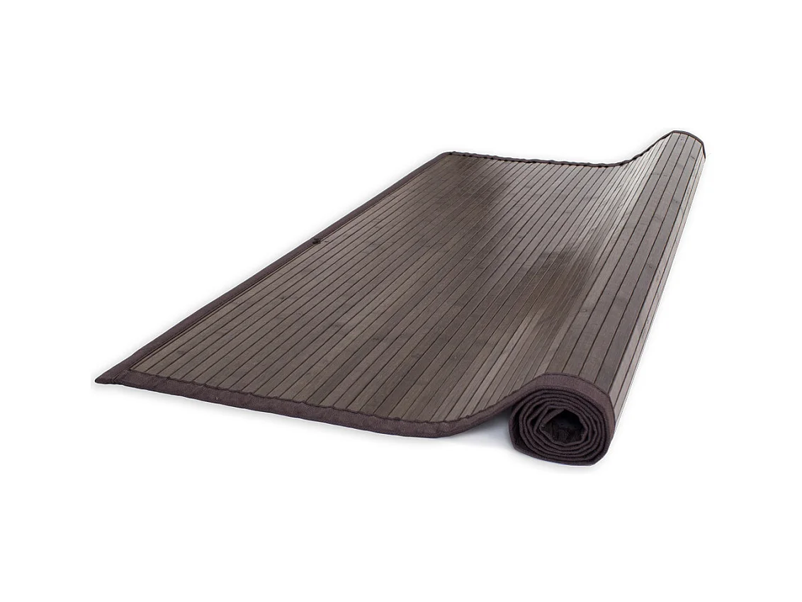Teppich 200x250 cm dunkelbraun Bambus