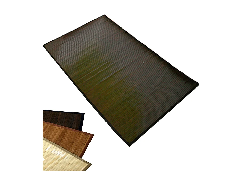 Teppich 200x250 cm dunkelbraun Bambus