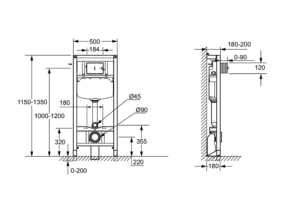 Pack WC suspendu compact JACOB DELAFON Patio + bâti support + plaque