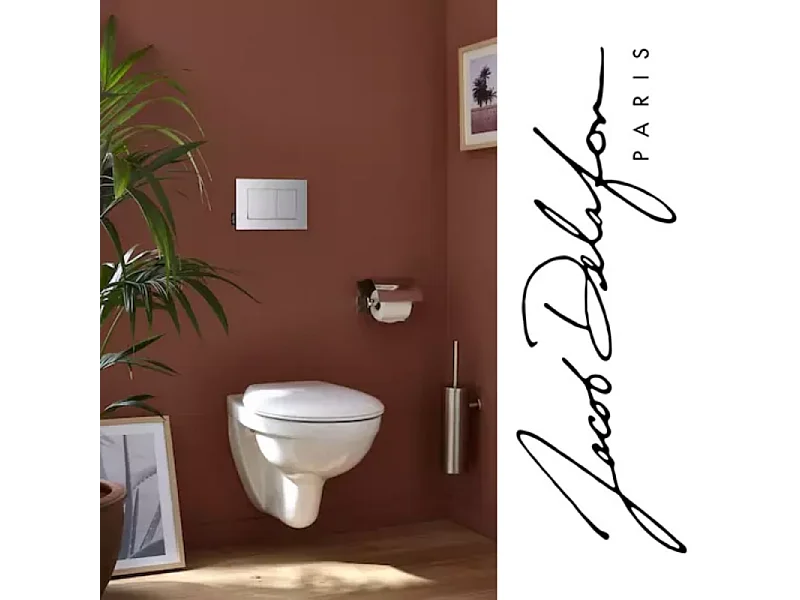 Pack WC suspendu compact JACOB DELAFON Patio + bâti support + plaque