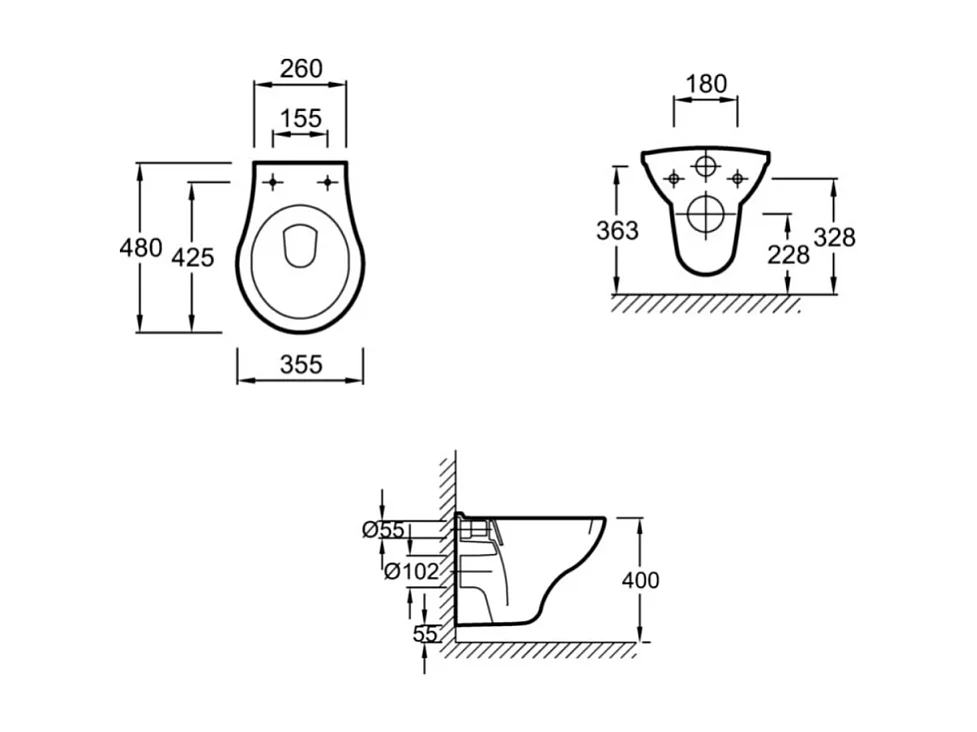 Pack WC suspendu compact JACOB DELAFON Patio + bâti support + plaque