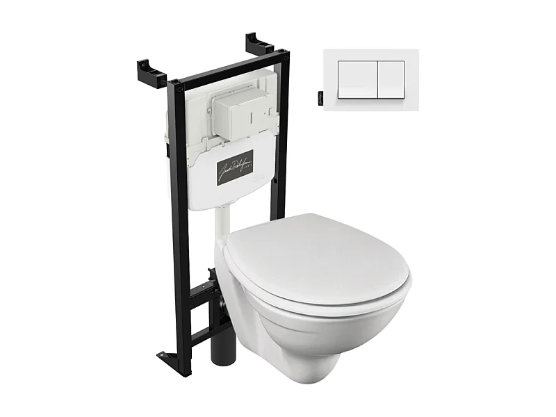 Pack WC suspendu compact JACOB DELAFON Patio + bâti support + plaque
