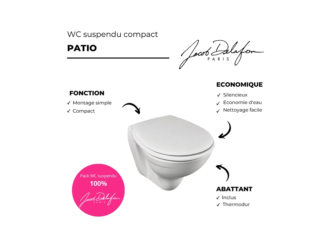 WC suspendu compact JACOB DELAFON Patio