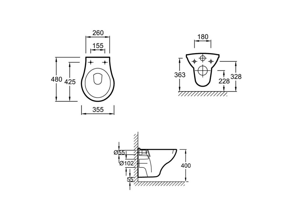 WC suspendu compact JACOB DELAFON Patio