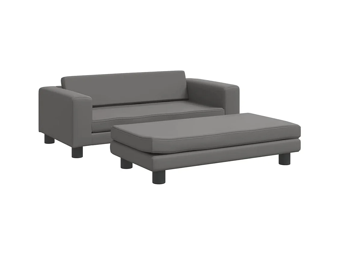 Grace  Lit pour cen avec extension gris 100x50x30 cm similicuir