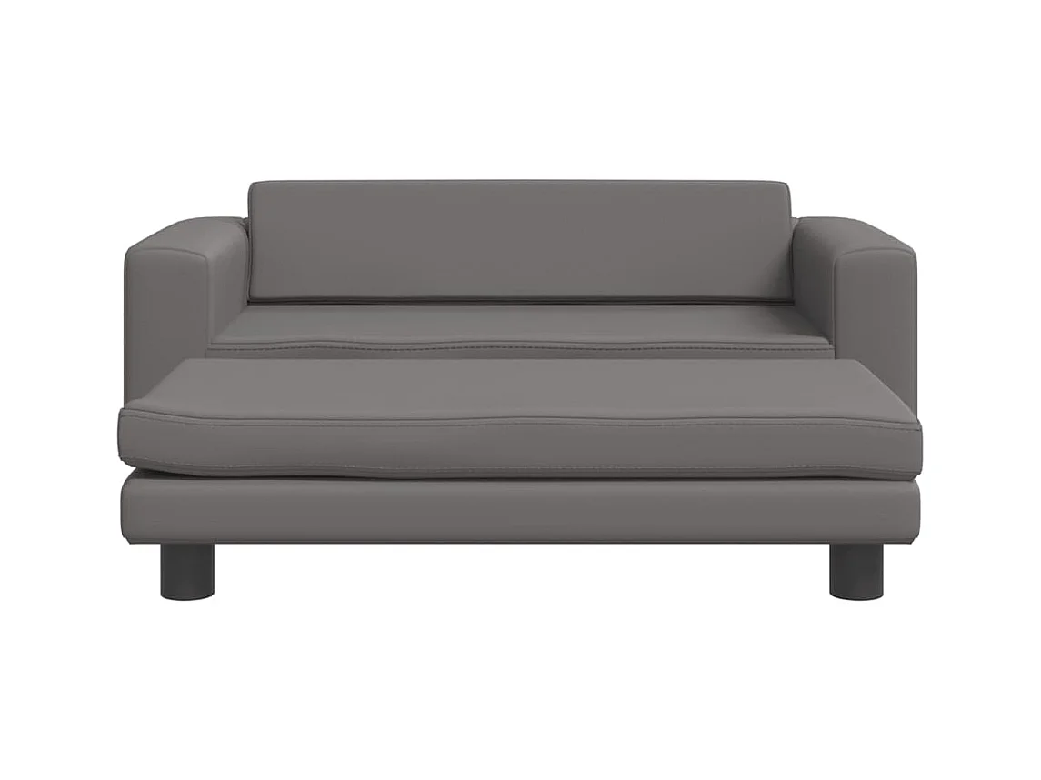 Grace  Lit pour cen avec extension gris 100x50x30 cm similicuir