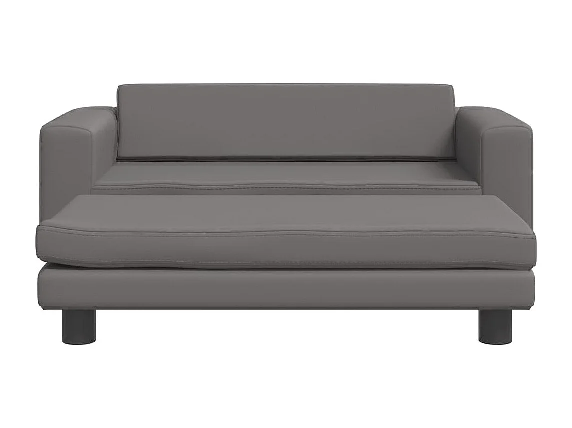 Grace  Lit pour cen avec extension gris 100x50x30 cm similicuir