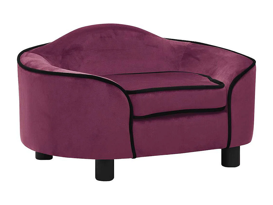 Angelika  Hondenbank 67x47x36 cm pluche bordeauxrood