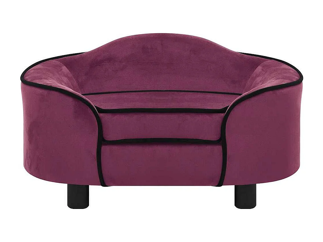 Angelika  Hondenbank 67x47x36 cm pluche bordeauxrood