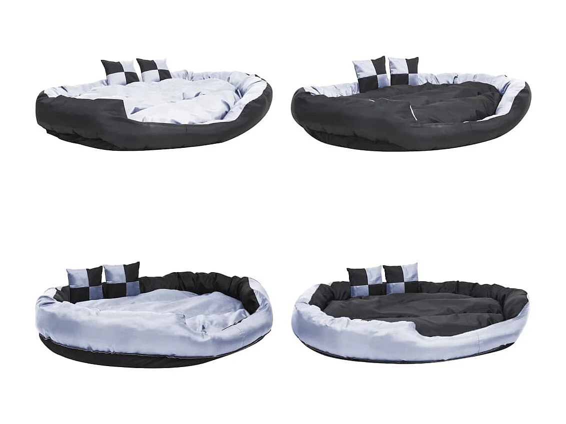 Iris Leigh  Coussin réversible lavable pour cen Gris et noir 150x120x25cm