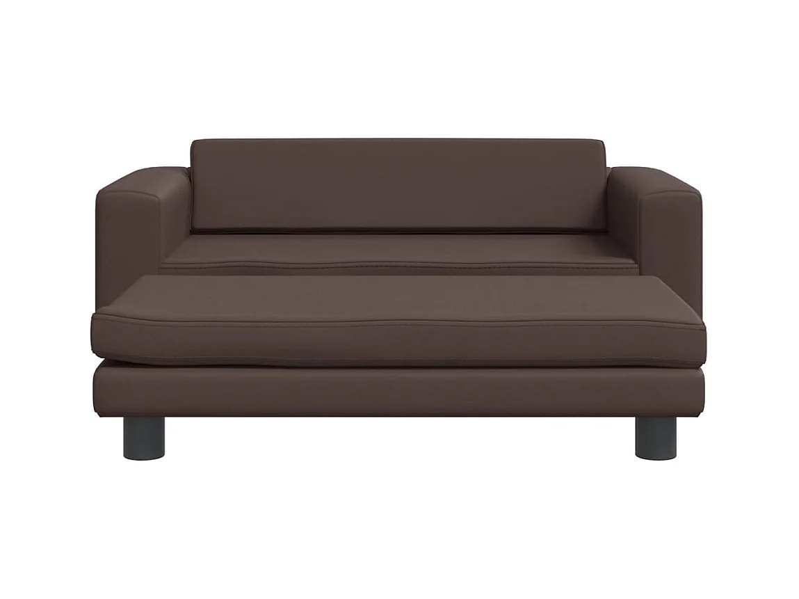 Grace  Lit pour cen avec extension marron 100x50x30 cm similicuir