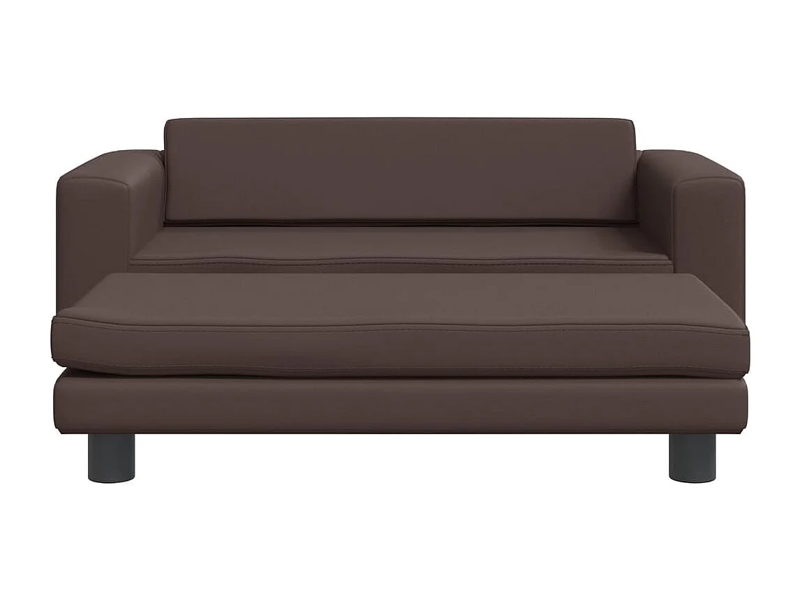 Grace  Lit pour cen avec extension marron 100x50x30 cm similicuir