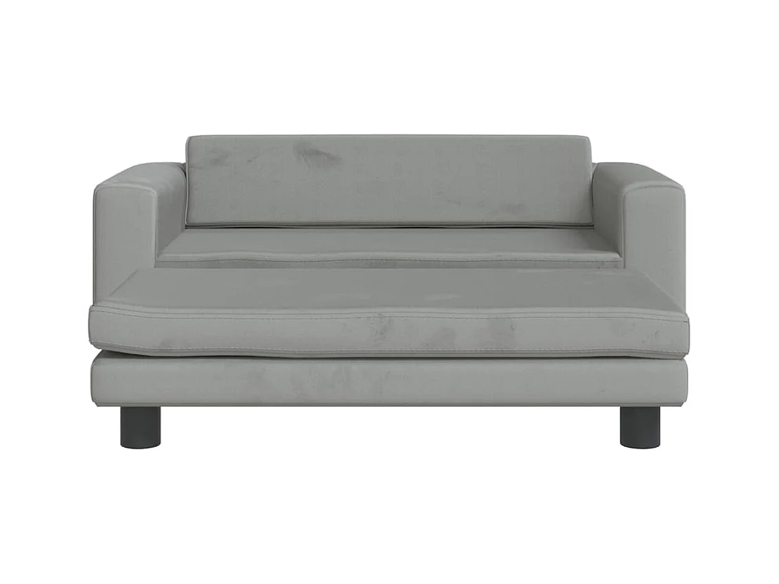 Grace  Lit pour cen avec extension gris clair 100x50x30 cm velours