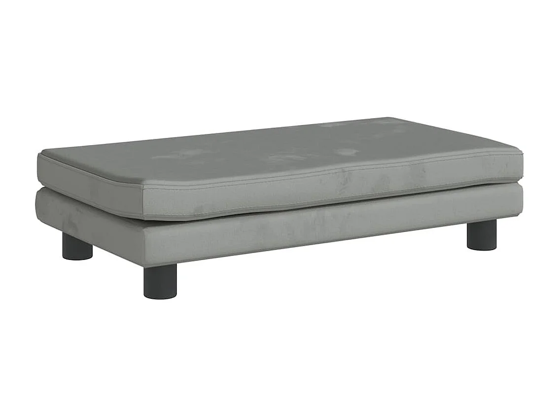 Grace  Lit pour cen avec extension gris clair 100x50x30 cm velours